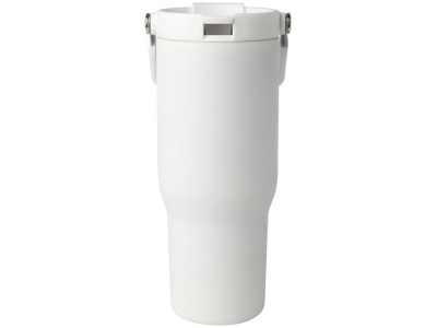 Термостакан Bronx/Бронкс объемом 900 мл из меди и переработанной нержавеющей стали, сертифицированной по стандарту RCS, с вакуумной изоляцией и крышкой с двойной функцией - Белый