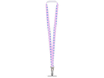 Ланъярд 2,5 см под сублимацию с большим карабином и металлическим держателем для телефона