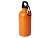 Одностенная бутылка для воды с карабином Oregon, изготовленная из нержавеющей стали, сертифицированной по стандарту RCS, объемом 400 мл - Оранжевый