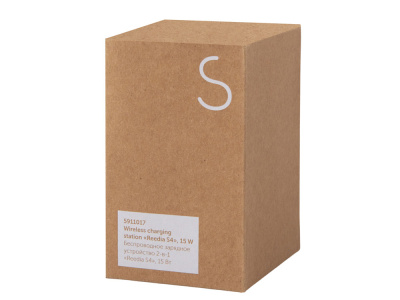 Беспроводное зарядное устройство 2-в-1 с подсветкой лого Reedia S4, 15 Вт, бамбук, черный