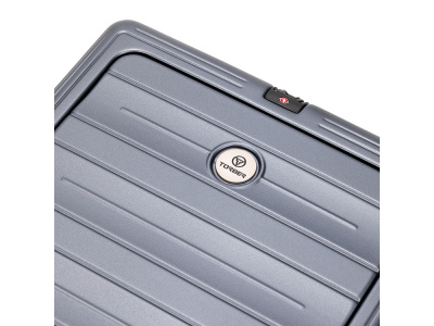 Чемодан TORBER БАЙКАЛ, тёмно-серый металлик, поликарбонат, 37,5 x 20 х 54 см, 37 л , размер S
