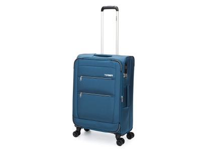 Чемодан TORBER ВИВИ, синий, полиэстер, 44 х 25 х 67 см, 63 л , размер M