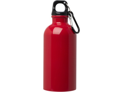 Одностенная бутылка для воды с карабином Oregon, изготовленная из нержавеющей стали, сертифицированной по стандарту RCS, объемом 400 мл - Красный , размер 400 мл
