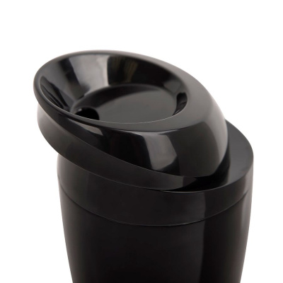 Термокружка вакуумная "Click": стальная; 400 мл; черный