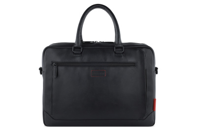 Портфель мужской BUGATTI КЛАРК | CLARK, чёрный, воловья кожа/полиэстер, 40х9,5х29 см, 10 л