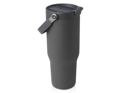 Термостакан Bronx/Бронкс объемом 900 мл из меди и переработанной нержавеющей стали, сертифицированной по стандарту RCS, с вакуумной изоляцией и крышкой с двойной функцией - Серый