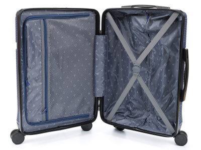 Чемодан TORBER ОНЕГА, синий, ABS-пластик, 59,5 х 39,5 х 24 см, 46 л , размер S