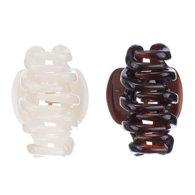 Мини заколка-краб Dewal Beauty 2 шт/ уп., цвет шоколадный/молочный