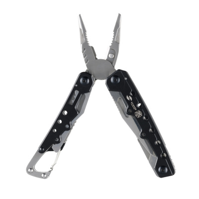 Мультитул Stinger, 105x40 мм, 12 функций, сталь, чёрно-серебристый, в комплекте нейлоновый чехол