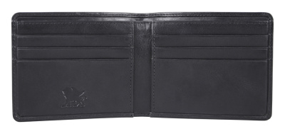 Портмоне Mano "Don Luca", натуральная кожа в черном цвете, 11 х 9 см