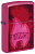 Зажигалка ZIPPO Pulse с покрытием Frequency, латунь/сталь, малиновая, глянцевая, 38x13x57 мм
