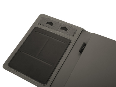 Подарочный набор металлическая ручка и блокнот А5 Twilight  со светящимся логотипом и пауэрбэнком