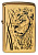 Зажигалка ZIPPO Proud Lion, с покрытием Brushed Brass, латунь/сталь, золотистая, 38x13x57 мм