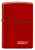 Зажигалка ZIPPO Classic с покрытием Metallic Red, латунь/сталь, красная, матовая, 38x13x57 мм