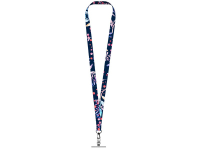 Ланъярд 2 см под сублимацию с трендовым карабином и металлическим держателем для телефона, черный