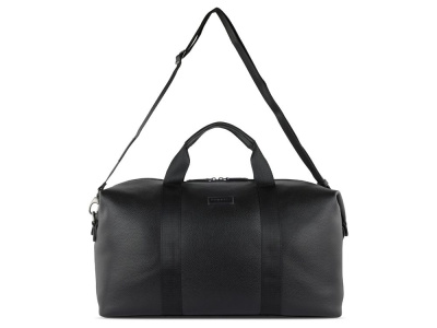 Сумка дорожная BUGATTI ЭЛЬЗА | ELSA, чёрная, воловья кожа/полиэстер, 47х22х24/30 см