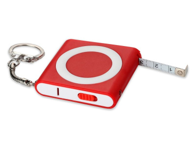 Брелок-рулетка с фонариком, 1 м., красный/белый , размер 1м