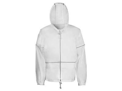 Короткий дождевик Tornado со светоотражающими элементами, белый , размер L