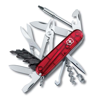 Нож перочинный VICTORINOX CyberTool M, 91 мм, 32 функции, полупрозрачный красный