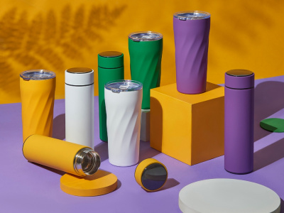 Подарочный набор FAMILY с термосом и термокружкой, черный