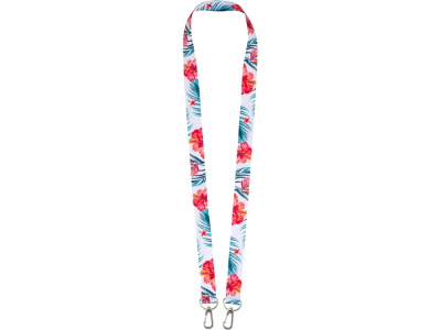 Ланъярд 2 см под сублимацию с 2-мя карабинами, серебристый