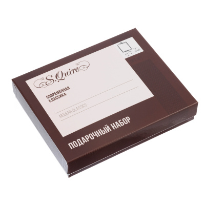 Набор S.Quire фляга 0,27 л, 4 стопки, воронка, сталь, искусственная кожа, коричневый