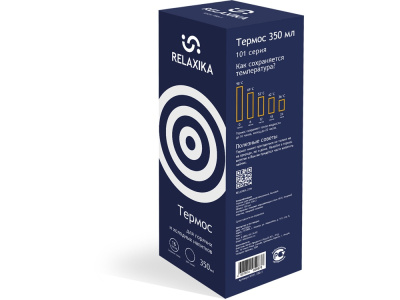 Термос Relaxika 101 (0,35 литра), темно-синий (без лого) , размер 350