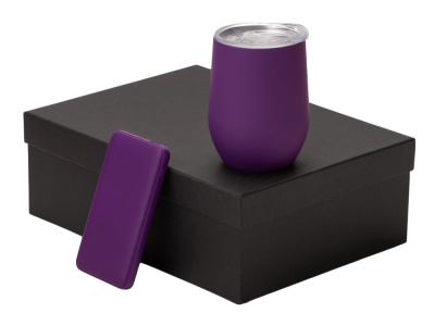 Подарочный набор с термокружкой и повербанком С2, 10000 mAh, фиолетовый , размер 10000 mAh