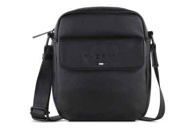 Сумка наплечная мужская BUGATTI РИКО | RICO, черный, полиуретан, 19 x 7 x 21 см