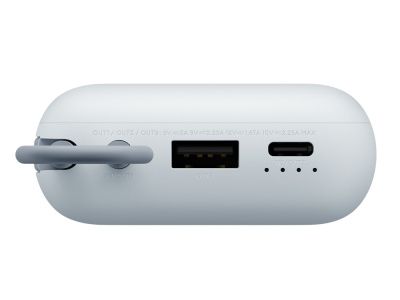 Внешний аккумулятор со встроенным кабелем Mi Power Bank 10000mAh (Integrated Cable) Ice Blue GL