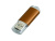Флешка промо прямоугольной формы  c прозрачным колпачком, 64 Гб, коричневый , размер 64ГБ