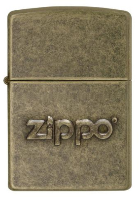 Зажигалка ZIPPO Classic с покрытием Antique Brass, латунь/сталь, золотистая, матовая, 38x13x57 мм