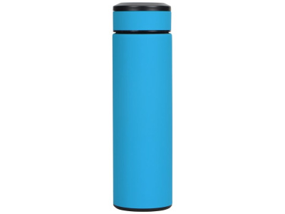 Термос Confident с покрытием soft-touch 420мл, голубой (P)