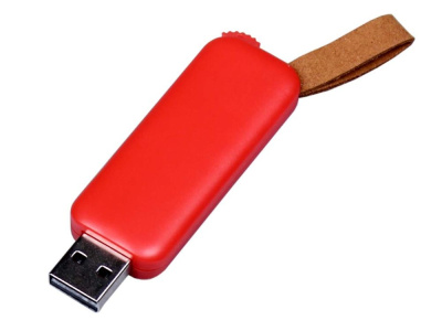USB-флешка промо на 32 Гб прямоугольной формы, выдвижной механизм, красный , размер 32ГБ