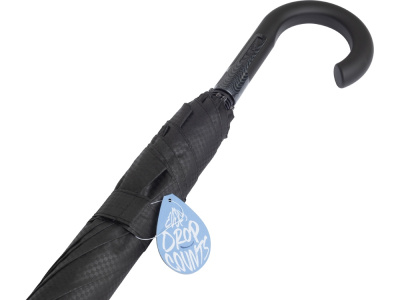 Зонт-трость 7915 Carbon с куполом из переработанного пластика, полуавтомат, черный