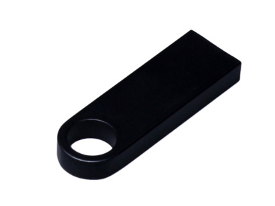 USB 2.0-флешка на 32 Гб с мини чипом и круглым отверстием, черный , размер 32ГБ