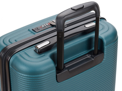 Чемодан TORBER ОНЕГА, зелёный, ABS-пластик, 59,5 х 39,5 х 24 см, 46 л , размер S