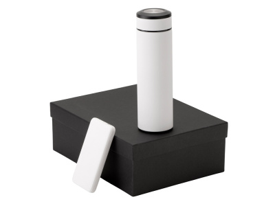 Подарочный набор с термосом и повербанком С2, белый , размер 10000 mAh