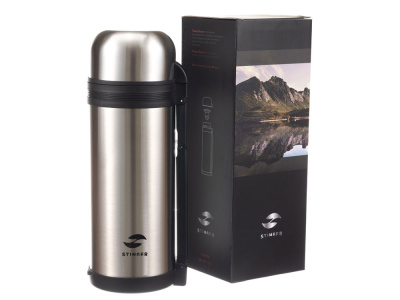 Термос Stinger, 1,5 л, широкий с ручкой, нержавеющая сталь, серебристый, 12,2 x 10,5 x 30,9 см , размер 1500 мл