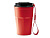 Термокружка KEURY из нержавеющей стали с двойными стенками и ручкой с керамической слоем, красный