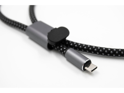 Ремешок-держатель для телефона с зарядным кабелем USB-C - USB-C Lany Wristband Charge Eco, серый