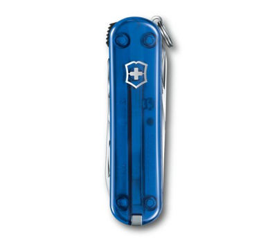 Нож-брелок VICTORINOX NailClip 580, 65 мм, 8 функций, полупрозрачный синий