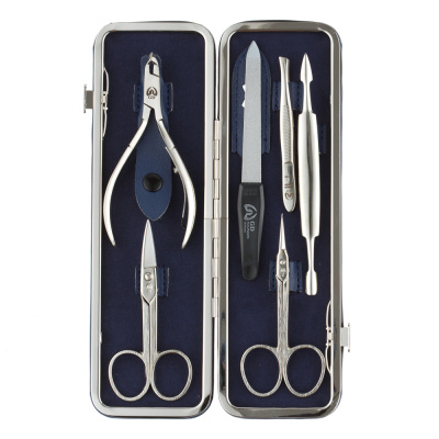 Маникюрный набор GD, 6 пр. Футляр: искусственная кожа, цвет синий