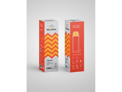 Термос Relaxika 102, 2 чашки, 1000 мл, стальной , размер 1000 мл