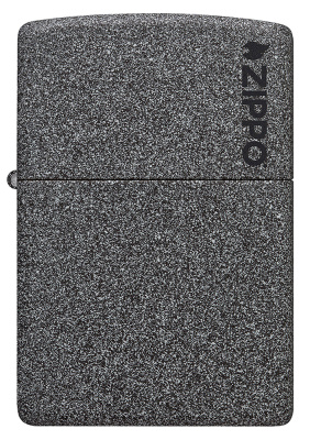 Зажигалка ZIPPO Logo с покрытием Iron Stone™, латунь/сталь, серая, матовая, 38x13x57 мм