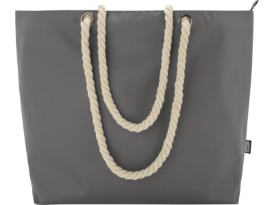 Panama пляжная эко-сумка-холодильник из переработанного материала, с ручками-шнурками 23L, серый