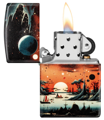 Зажигалка ZIPPO Galactic Landscape Design с покрытием 540 Matte, латунь/сталь, разноцветная, матовая, 38x13x57 мм