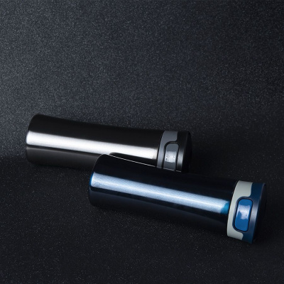 Термокружка дорожная вакуумная  DISCOVER; 450 мл; синий,  пластик, металл