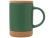 Кружка 450 мл с пробковым дном с крышкой Корк & Бон, глубокий зеленый