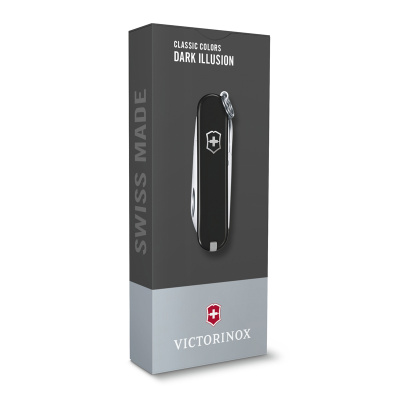 Нож-брелок VICTORINOX Classic SD Colors "Dark Illusion", 58 мм, 7 функций, чёрный